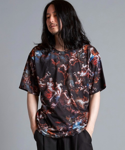 NO ID.（ノーアイディ）の「【NO ID.】Mural Print Big T-Shirt / Mural プリント ビッグ Tシャツ（Tシャツ/カットソー・メンズ・その他/ブラック・ONE SIZE）」の20枚目の写真