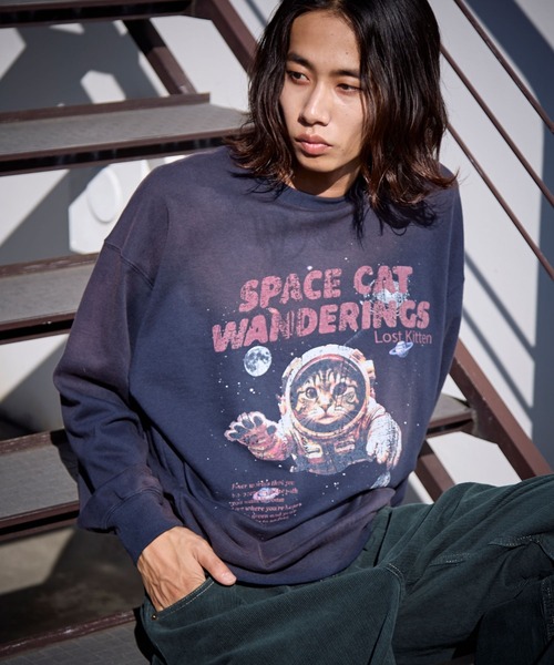 PBLIM(ページボーイリム)の「PBLIM/スペースキャットスウェット(スウェット・レディース・ネイビー/チャコールグレー/ブラック/ブルー系その他・LARGE/MEDIUM)」の3枚目の写真