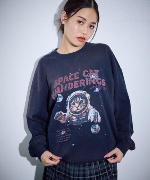 PBLIM(ページボーイリム)の「PBLIM/スペースキャットスウェット(スウェット・レディース・ネイビー/チャコールグレー/ブラック/ブルー系その他・LARGE/MEDIUM)」の14枚目の写真