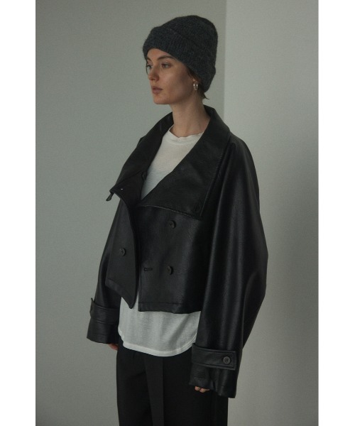 BLACK BY MOUSSY(ブラックバイマウジー)の「fake leather wide blouson(フェイクレザーワイドブルゾン)(ブルゾン・レディース・ブラウン/ブラック・FREE)」の9枚目の写真