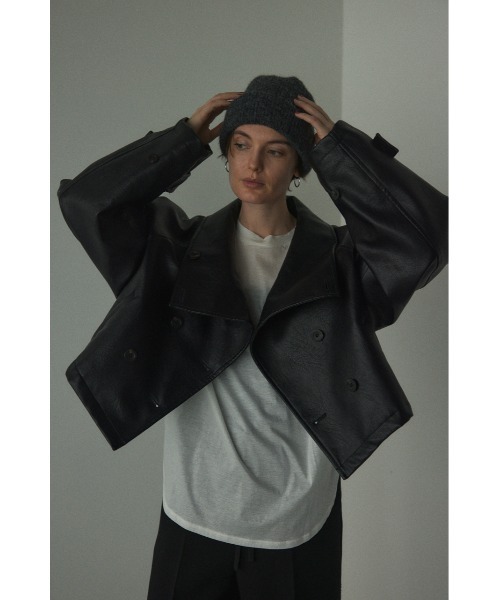 BLACK BY MOUSSY(ブラックバイマウジー)の「fake leather wide blouson(フェイクレザーワイドブルゾン)(ブルゾン・レディース・ブラウン/ブラック・FREE)」の8枚目の写真