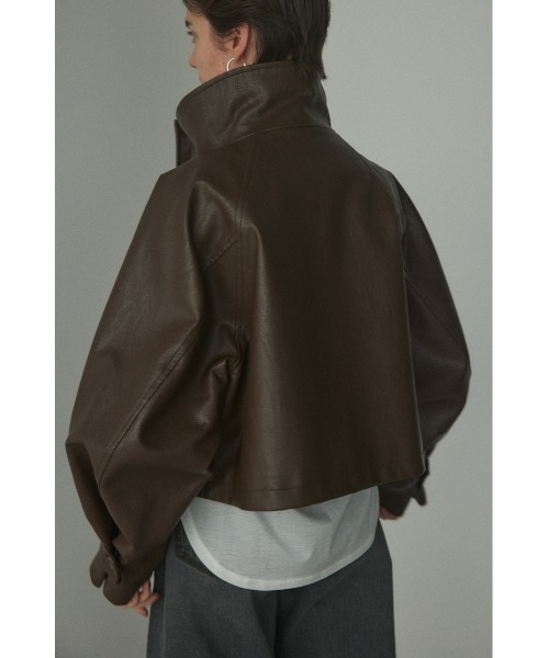 BLACK BY MOUSSY(ブラックバイマウジー)の「fake leather wide blouson(フェイクレザーワイドブルゾン)(ブルゾン・レディース・ブラウン/ブラック・FREE)」の17枚目の写真