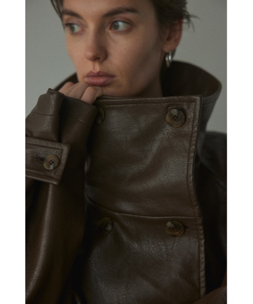 BLACK BY MOUSSY(ブラックバイマウジー)の「fake leather wide blouson(フェイクレザーワイドブルゾン)(ブルゾン・レディース・ブラウン/ブラック・FREE)」の16枚目の写真