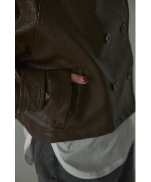 BLACK BY MOUSSY(ブラックバイマウジー)の「fake leather wide blouson(フェイクレザーワイドブルゾン)(ブルゾン・レディース・ブラウン/ブラック・FREE)」の15枚目の写真