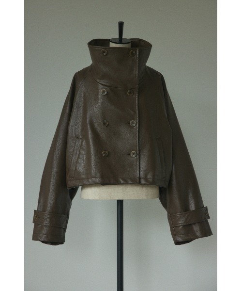 BLACK BY MOUSSY(ブラックバイマウジー)の「fake leather wide blouson(フェイクレザーワイドブルゾン)(ブルゾン・レディース・ブラウン/ブラック・FREE)」の12枚目の写真