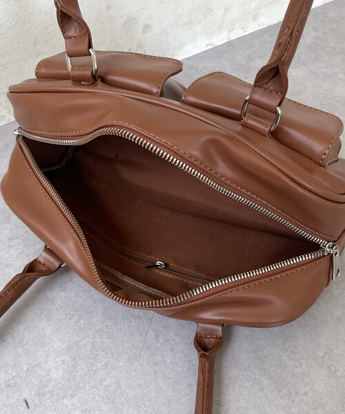 Thevon（ゼボン）の「アウトポケットハンドルトート（ボストンバッグ・レディース・ブラック/ブラウン/レッド系その他・FREE）」の13枚目の写真