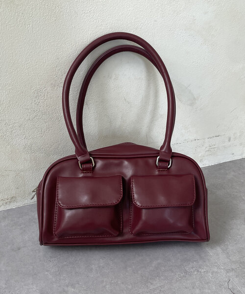 Thevon（ゼボン）の「アウトポケットハンドルトート（ボストンバッグ・レディース・ブラック/ブラウン/レッド系その他・FREE）」の7枚目の写真