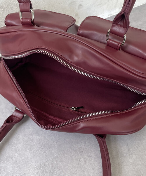 Thevon（ゼボン）の「アウトポケットハンドルトート（ボストンバッグ・レディース・ブラック/ブラウン/レッド系その他・FREE）」の5枚目の写真