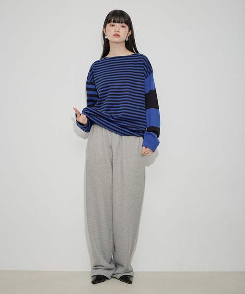 ADAM ET ROPE'(アダムエロペ)の「【G.F.G.S. for ADAM ET ROPE'】 別注ボートネックボーダー(Tシャツ/カットソー・レディース・ブルー/ブラック/レッド・FREE)」の6枚目の写真