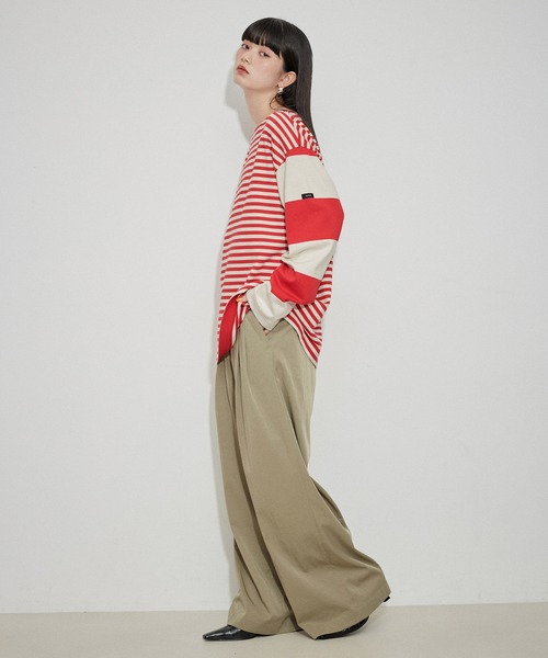 ADAM ET ROPE'(アダムエロペ)の「【G.F.G.S. for ADAM ET ROPE'】 別注ボートネックボーダー(Tシャツ/カットソー・レディース・ブルー/ブラック/レッド・FREE)」の9枚目の写真