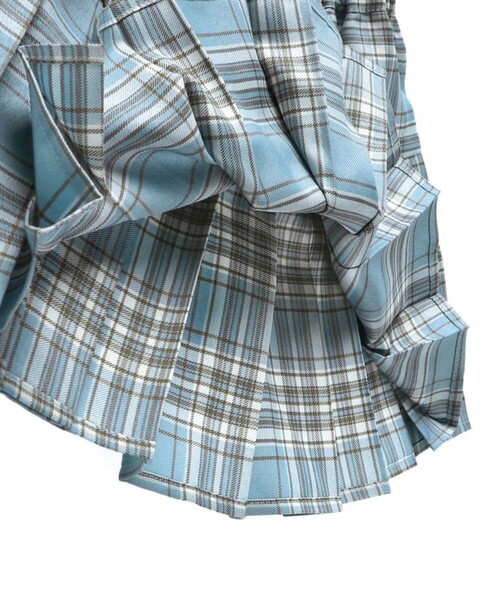 BRANSHES（ブランシェス）の「【おそろい】チェックプリーツスカート（スカート・キッズ・ベージュ/ブルー・140/150/90/100/110/120/130）」の8枚目の写真