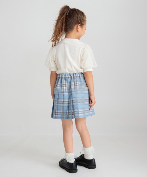 BRANSHES（ブランシェス）の「【おそろい】チェックプリーツスカート（スカート・キッズ・ベージュ/ブルー・140/150/90/100/110/120/130）」の13枚目の写真