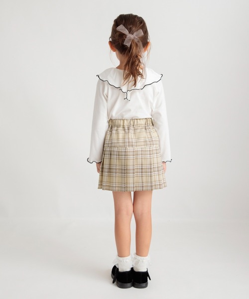 BRANSHES（ブランシェス）の「【おそろい】チェックプリーツスカート（スカート・キッズ・ベージュ/ブルー・140/150/90/100/110/120/130）」の15枚目の写真