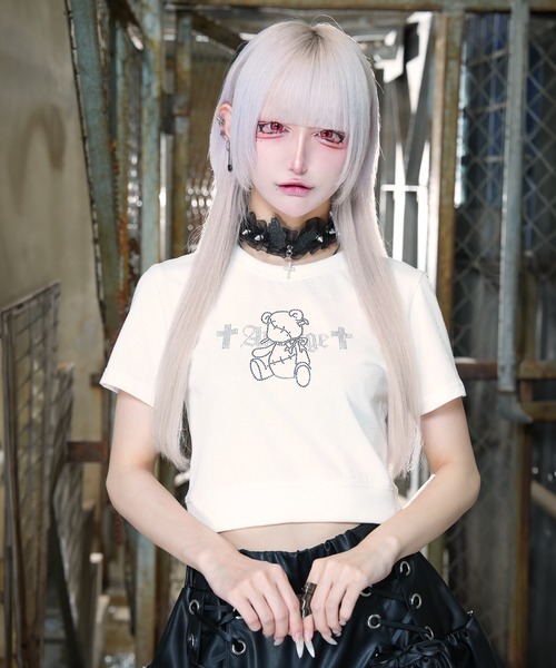 ラインストーンくぎベアチビTシャツ（Tシャツ/カットソー）｜Amilige（アミリージュ）