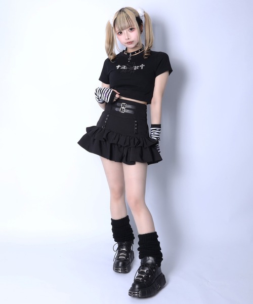 Amilige（アミリージュ）の「ラインストーンくぎベアチビTシャツ（Tシャツ/カットソー・レディース・ブラック/ホワイト・FREE）」の11枚目の写真