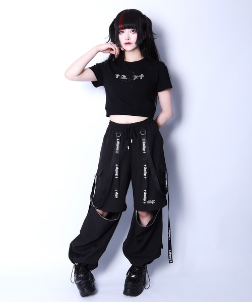 Amilige（アミリージュ）の「ラインストーンくぎベアチビTシャツ（Tシャツ/カットソー・レディース・ブラック/ホワイト・FREE）」の8枚目の写真
