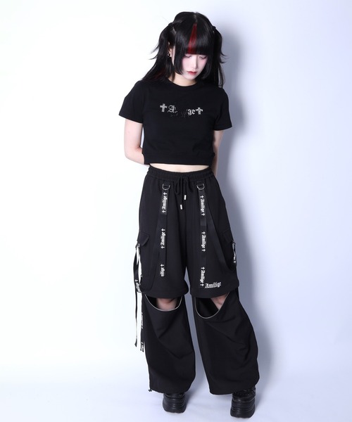 Amilige（アミリージュ）の「ラインストーンくぎベアチビTシャツ（Tシャツ/カットソー・レディース・ブラック/ホワイト・FREE）」の9枚目の写真