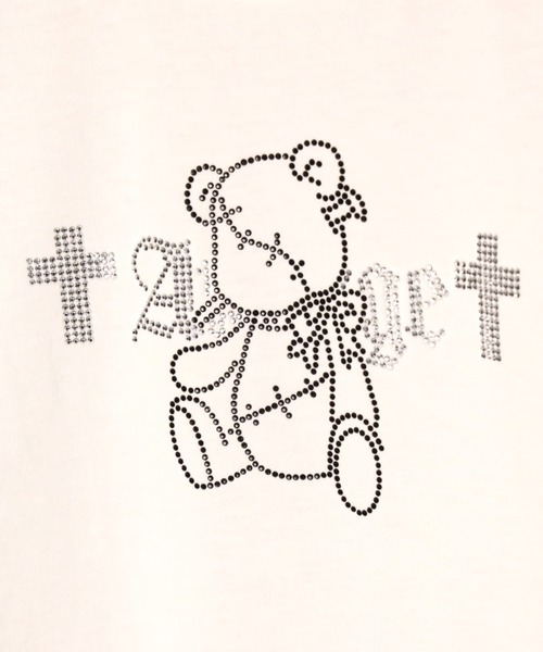 Amilige（アミリージュ）の「ラインストーンくぎベアチビTシャツ（Tシャツ/カットソー・レディース・ブラック/ホワイト・FREE）」の4枚目の写真
