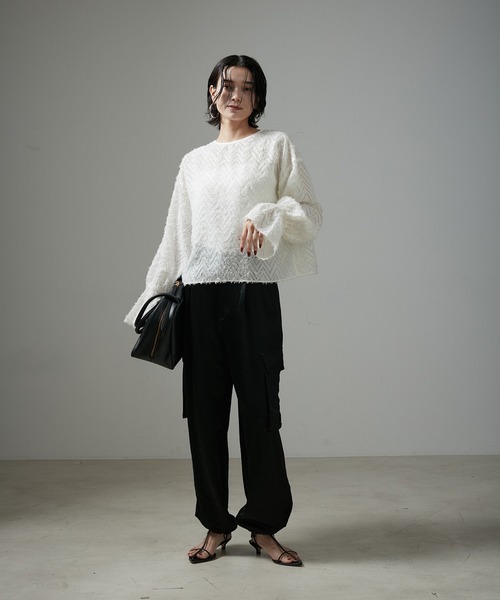 【セール】【WEB限定】前後2WAYモンターニュジャガードブラウス（シャツ/ブラウス）｜SALON adam et rope'（サロン アダム エ ロペ）