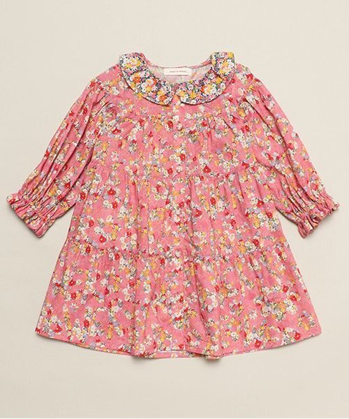 sense of wonder（センスオブワンダー）の「FLOWER POWERワンピース（シャツワンピース・キッズ・ネイビー/ピンク・90cm/100cm/110cm/120cm/130cm）」の2枚目の写真