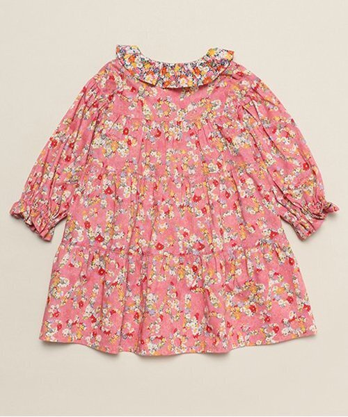sense of wonder（センスオブワンダー）の「FLOWER POWERワンピース（シャツワンピース・キッズ・ネイビー/ピンク・90cm/100cm/110cm/120cm/130cm）」の3枚目の写真