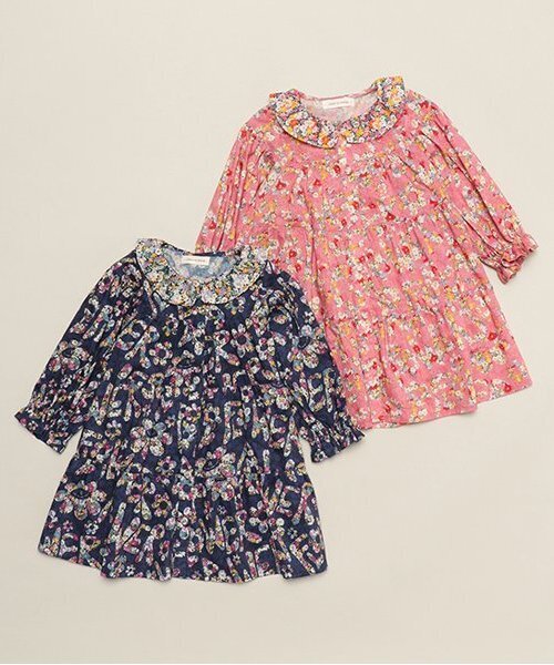 sense of wonder（センスオブワンダー）の「FLOWER POWERワンピース（シャツワンピース・キッズ・ネイビー/ピンク・90cm/100cm/110cm/120cm/130cm）」の8枚目の写真