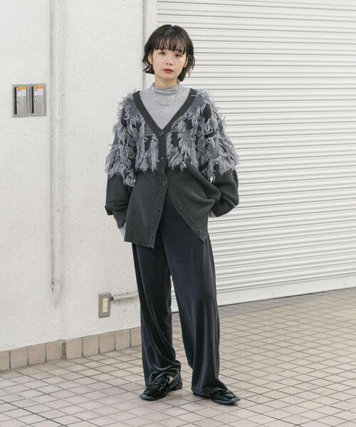 セール】ジャガードフリンジカーディガン（カーディガン/ボレロ）｜KBF