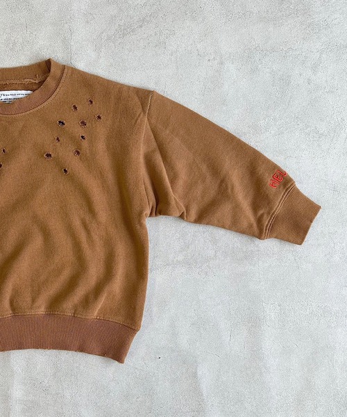 BIG FIELD（ビッグフィールド）の「無地ダメージスウェット（スウェット・キッズ・チャコール/ピンク/キャメル・90/100/110/120/130/140/150）」の10枚目の写真