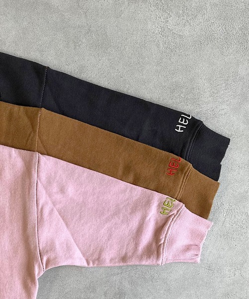 BIG FIELD（ビッグフィールド）の「無地ダメージスウェット（スウェット・キッズ・チャコール/ピンク/キャメル・90/100/110/120/130/140/150）」の6枚目の写真
