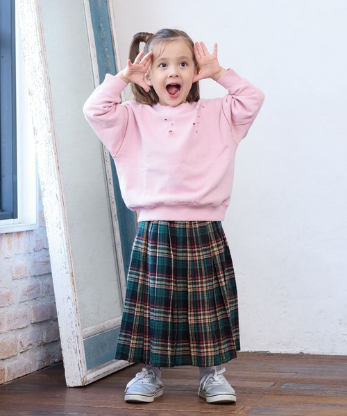 BIG FIELD（ビッグフィールド）の「無地ダメージスウェット（スウェット・キッズ・チャコール/ピンク/キャメル・90/100/110/120/130/140/150）」の12枚目の写真