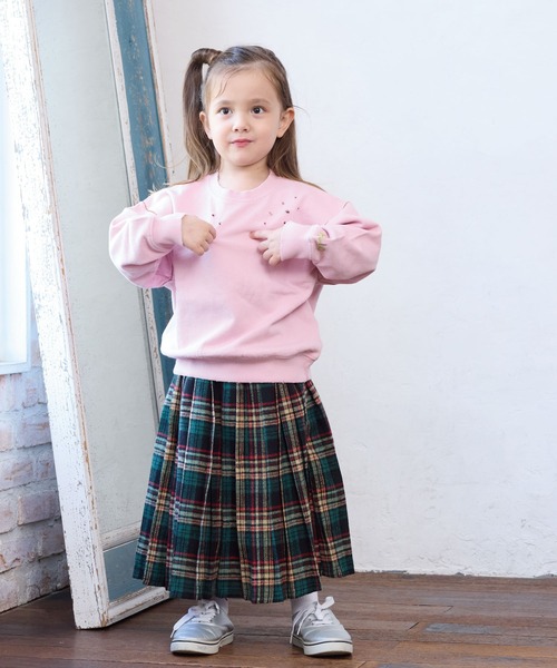 BIG FIELD（ビッグフィールド）の「無地ダメージスウェット（スウェット・キッズ・チャコール/ピンク/キャメル・90/100/110/120/130/140/150）」の14枚目の写真