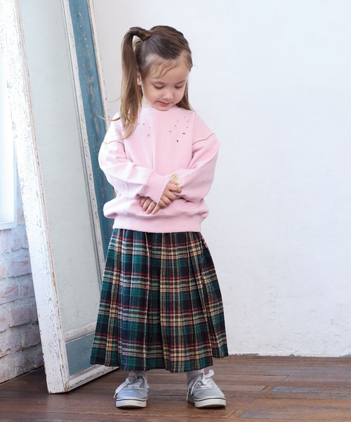 BIG FIELD（ビッグフィールド）の「無地ダメージスウェット（スウェット・キッズ・チャコール/ピンク/キャメル・90/100/110/120/130/140/150）」の15枚目の写真