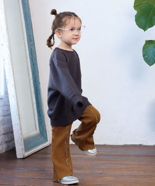 BIG FIELD（ビッグフィールド）の「無地ダメージスウェット（スウェット・キッズ・チャコール/ピンク/キャメル・90/100/110/120/130/140/150）」の18枚目の写真