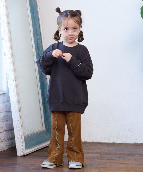 BIG FIELD（ビッグフィールド）の「無地ダメージスウェット（スウェット・キッズ・チャコール/ピンク/キャメル・90/100/110/120/130/140/150）」の19枚目の写真