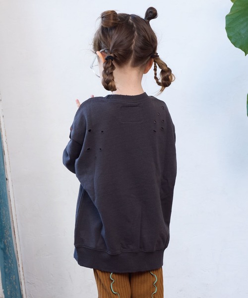 BIG FIELD（ビッグフィールド）の「無地ダメージスウェット（スウェット・キッズ・チャコール/ピンク/キャメル・90/100/110/120/130/140/150）」の22枚目の写真