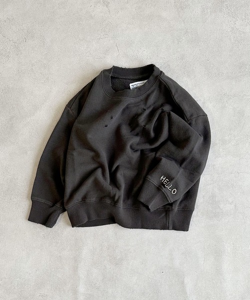 BIG FIELD（ビッグフィールド）の「無地ダメージスウェット（スウェット・キッズ・チャコール/ピンク/キャメル・90/100/110/120/130/140/150）」の16枚目の写真