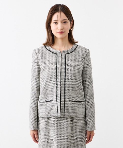 AIMER（エメ）の「リングツイードノーカラージャケット（ノーカラージャケット・レディース・ベージュ/グレー・MEDIUM/LARGE）」の11枚目の写真