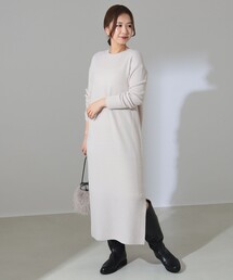 Demi-Luxe BEAMS | ウール カシミア クルーネックワンピース(ワンピース)
