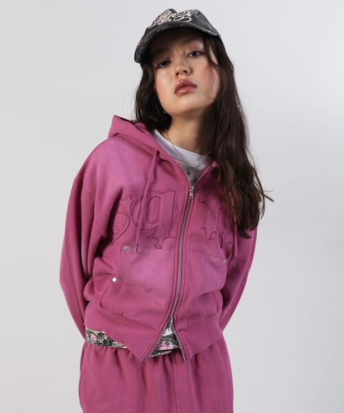 新色追加【sqnz（エスキュンズ）】sqnz washed wappen zip p/k