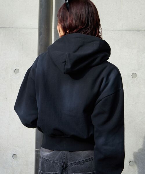 TOPスパン裏毛ウサギワッペン濃紺パーカーサイズ4 黒菟華 薔薇菟パーカー LIN AL-758007 兎 うさぎ ウサギ 刺繍 和