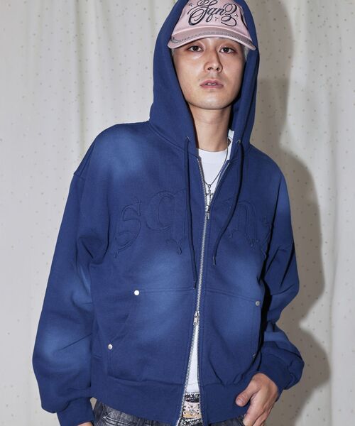 新色追加【sqnz（エスキュンズ）】sqnz washed wappen zip p/k