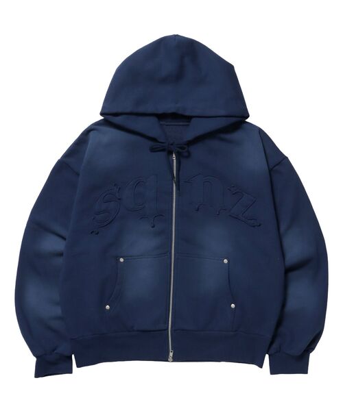 新色追加【sqnz（エスキュンズ）】sqnz washed wappen zip p/k