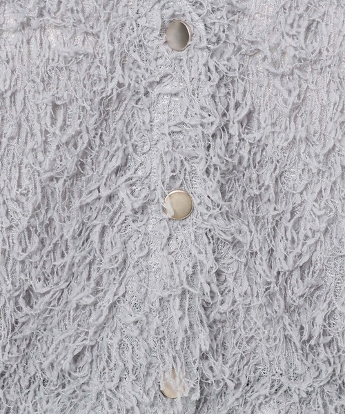 mysty woman(ミスティウーマン)の「フラッフィーVネックロングスリーブニット 232601(カーディガン/ボレロ・レディース・グレイッシュブルー/アイボリー/ブラック・FREE)」の17枚目の写真