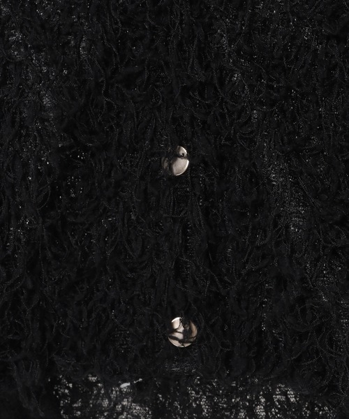 mysty woman(ミスティウーマン)の「フラッフィーVネックロングスリーブニット 232601(カーディガン/ボレロ・レディース・グレイッシュブルー/アイボリー/ブラック・FREE)」の18枚目の写真