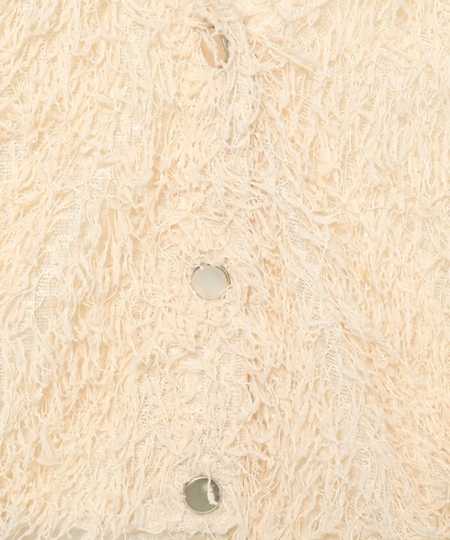 mysty woman(ミスティウーマン)の「フラッフィーVネックロングスリーブニット 232601(カーディガン/ボレロ・レディース・グレイッシュブルー/アイボリー/ブラック・FREE)」の19枚目の写真