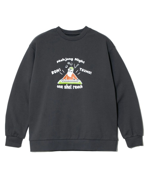 modem design（モデムデザイン）の「MODEM DESIGN/モデムデザイン　スウェットクルー -麻雀おじさん-（スウェット・メンズ・チャコールグレー/アイボリー・LARGE/X-LARGE/MEDIUM）」の9枚目の写真