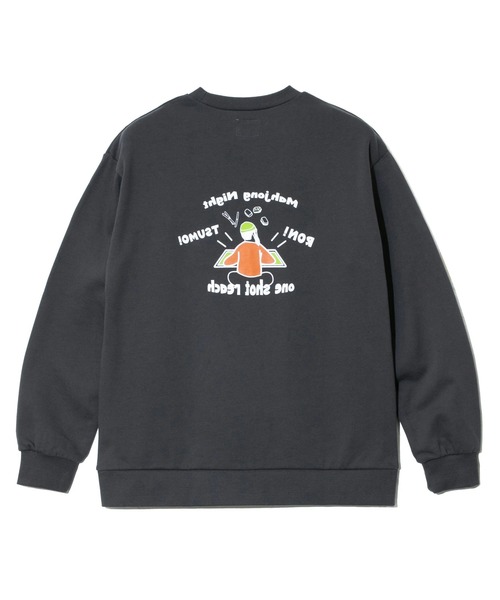 modem design（モデムデザイン）の「MODEM DESIGN/モデムデザイン　スウェットクルー -麻雀おじさん-（スウェット・メンズ・チャコールグレー/アイボリー・LARGE/X-LARGE/MEDIUM）」の10枚目の写真