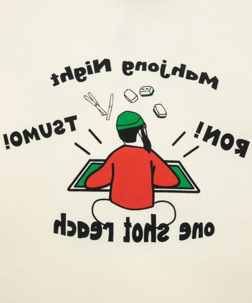 modem design（モデムデザイン）の「MODEM DESIGN/モデムデザイン　スウェットクルー -麻雀おじさん-（スウェット・メンズ・チャコールグレー/アイボリー・LARGE/X-LARGE/MEDIUM）」の15枚目の写真