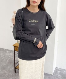 箔プリントシルケットロンTシャツ