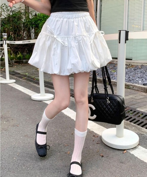 CANVAS+（キャンバスプラス）の「【CANVAS+】リボンギャザーミニ